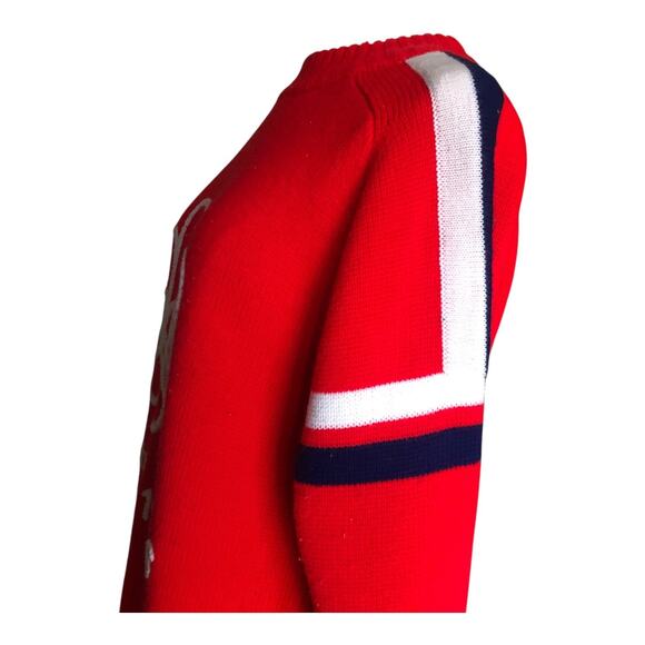 Vintage Mr. Love Livible Knits Montreal Olympics 1976 Sweater Red Acrylic Medium - Picture 6 of 8